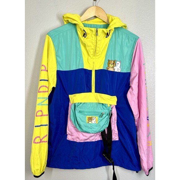 Ripndip Teddy Fresh X Packable Anorak Jacket Windbreaker Size S Light Zip Men's - Picture 6 of 16